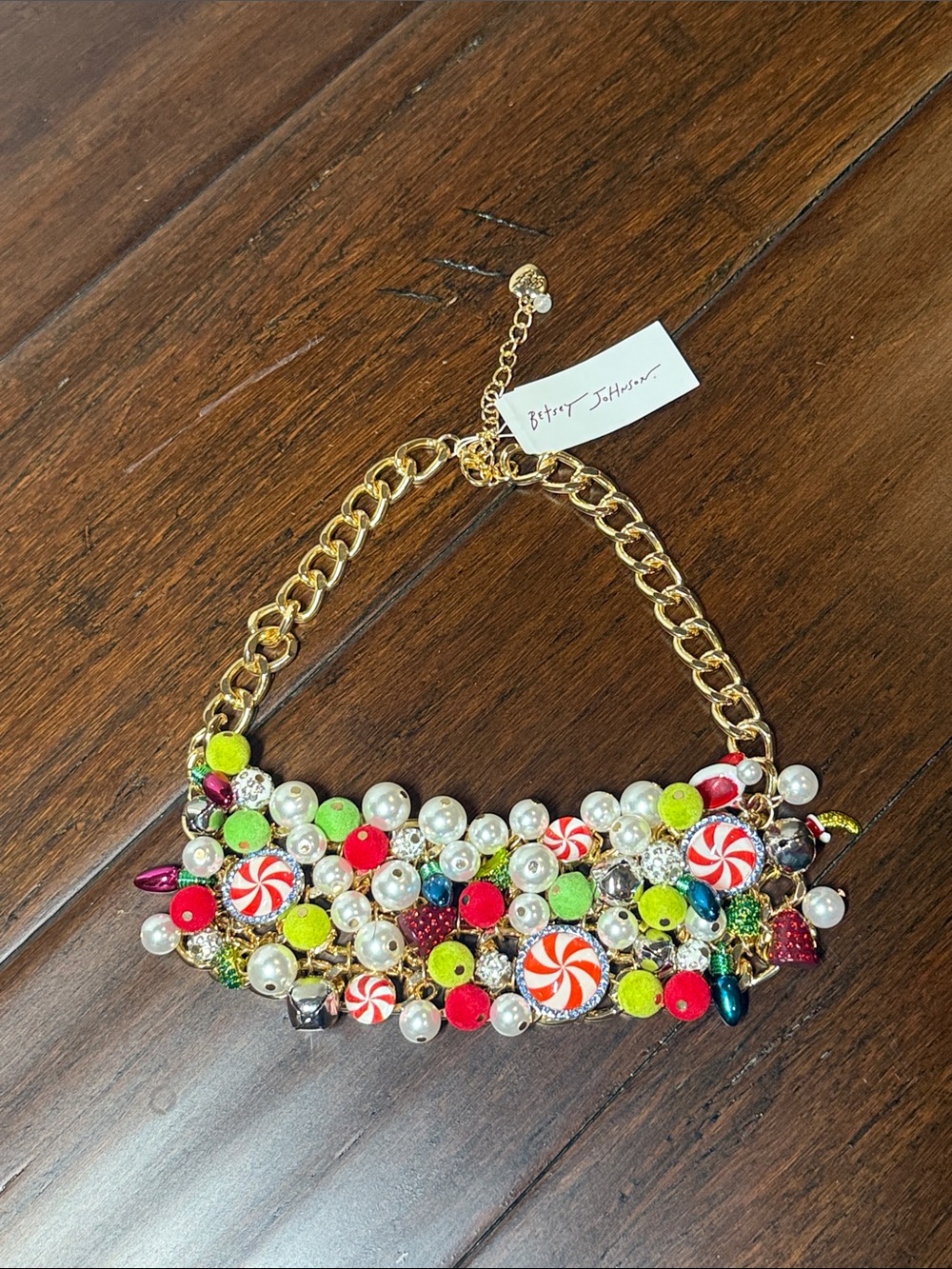 Betsey Johnson Festive Multicolor Christmas Motif Necklace NWT